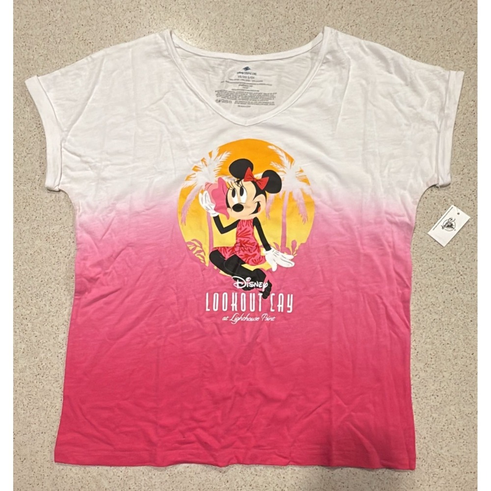 DISNEY CRUISE LINE SHIRT / PINK / LOOKOUT CAY-LIGHTHOUSE POINT / SMALL /NWT